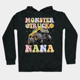 Monster Truck Nana Groovy Truck Lover Mom Matching Family Hoodie